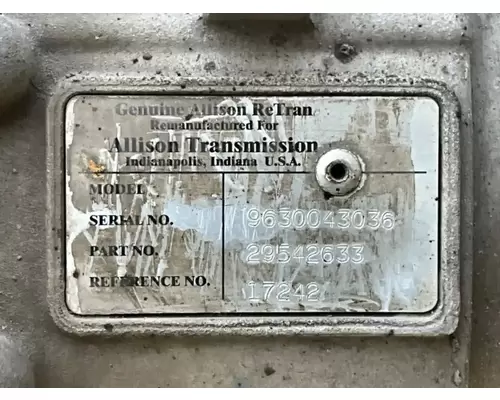 Transmission Assembly Allison 1000 SERIES Complete Recycling Group LLC