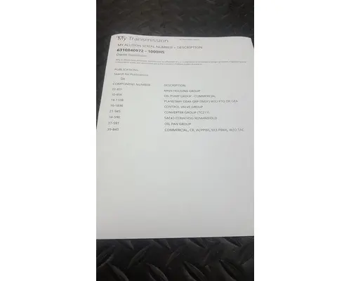 Allison 1000HS Transmission Assembly