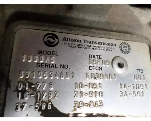 Transmission Assembly ALLISON 1000HS LKQ Thompson Motors - Wykoff