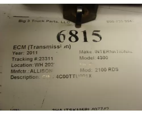 ECM (Transmission) ALLISON 2100 RDS Big 3 Truck Parts, LLC