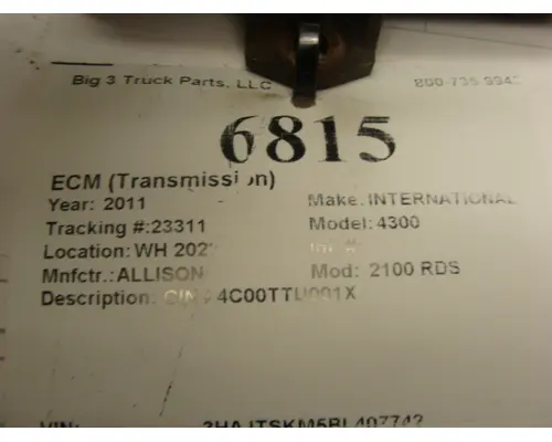 ECM (Transmission) ALLISON 2100 RDS Big 3 Truck Parts, LLC