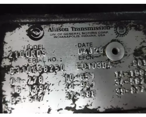 Transmission Assembly ALLISON 2100RDS LKQ Thompson Motors - Wykoff