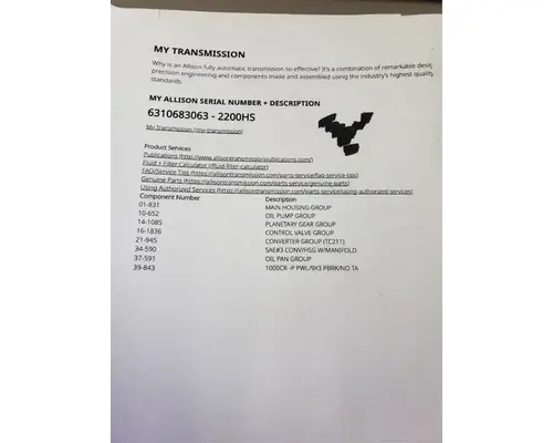 Allison 2200HS Transmission Assembly