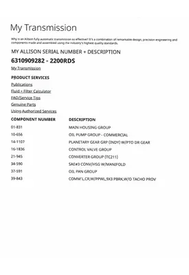 Allison 2200 Transmission Assembly