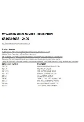 Allison 2400 SERIES Transmission Assembly