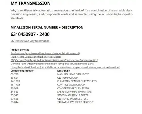 Allison 2400 Transmission Assembly
