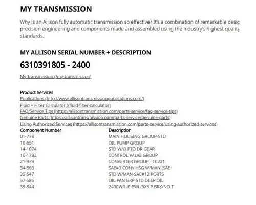 Allison 2400 Transmission Assembly
