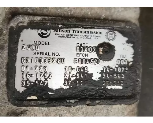 Transmission Assembly Allison 2400 Complete Recycling Group LLC