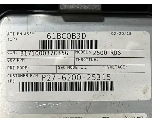 Allison 2500RDS ECM (Transmission)