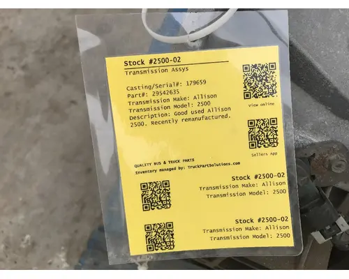Allison 2500 TransmissionTransaxle Assembly