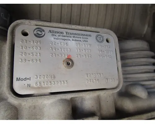 Transmission Assembly ALLISON 3000HS Tim Jordan's Truck Parts, Inc.