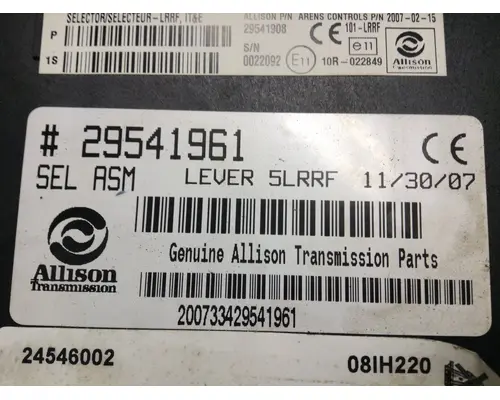 Allison 3500 RDS Transmission Shifter (Electronic Controller)