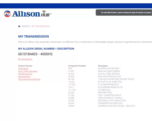 Allison 4000 HS Transmission