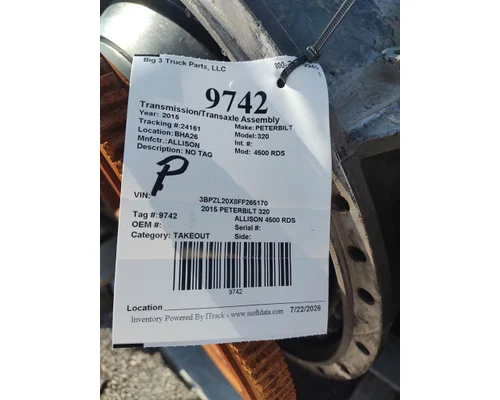 Transmission Assembly ALLISON 4500 RDS Big 3 Truck Parts, LLC