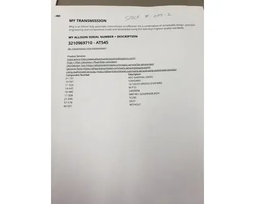 Allison AT545 Transmission Assembly