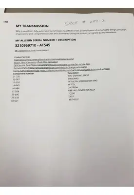 Allison AT545 Transmission Assembly