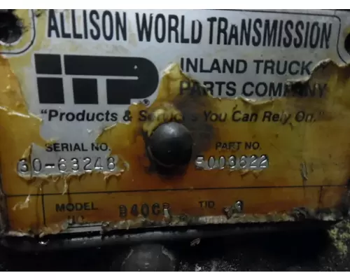 Transmission Assembly ALLISON B400R LKQ Thompson Motors - Wykoff