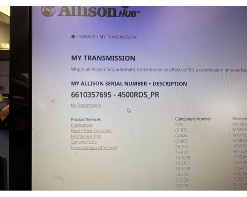 Transmission Assembly ALLISON Condor American Truck Salvage