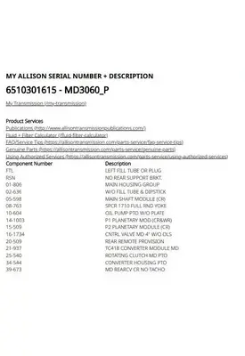 Allison MD3060P Transmission Assembly