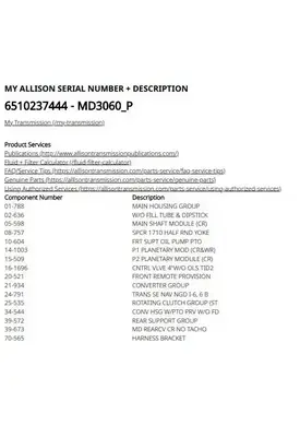 Allison MD3060P Transmission Assembly