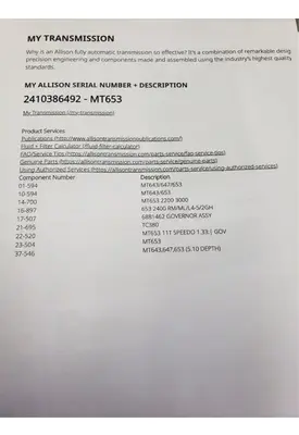 Allison MT653 Transmission Assembly