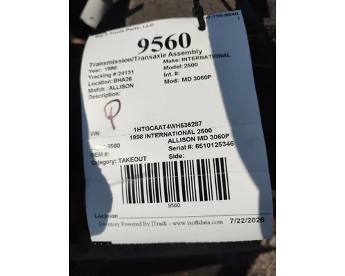 Transmission Assembly ALLISON MD 3060P Big 3 Truck Parts, LLC