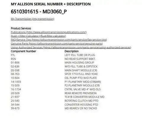 Transmission Assembly Allison MD3060P Casey's Truck Salvage World