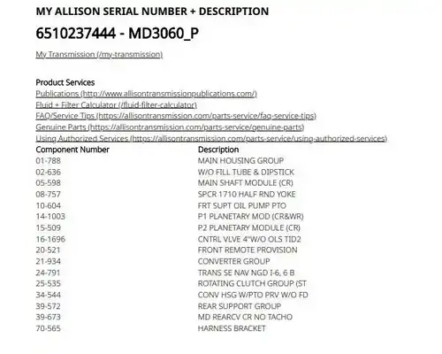 Transmission Assembly Allison MD3060P Casey's Truck Salvage World