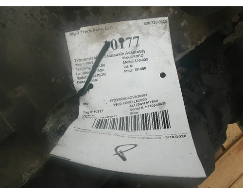 Transmission Assembly ALLISON MT650 Big 3 Truck Parts, LLC
