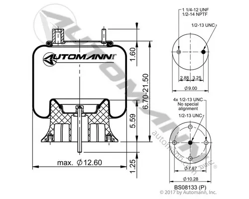 Air Spring AUTOMANN AB1DK23K-9194 LKQ Western Truck Parts
