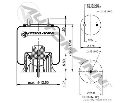 Air Spring AUTOMANN AB1DK23K-9362 LKQ Evans Heavy Truck Parts
