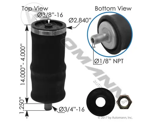 Air Spring AUTOMANN ABSZ70-7036 LKQ Evans Heavy Truck Parts