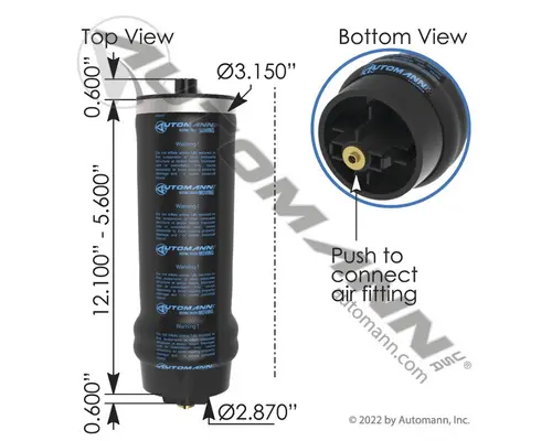 Air Spring AUTOMANN ABSZ70-7215 LKQ Evans Heavy Truck Parts