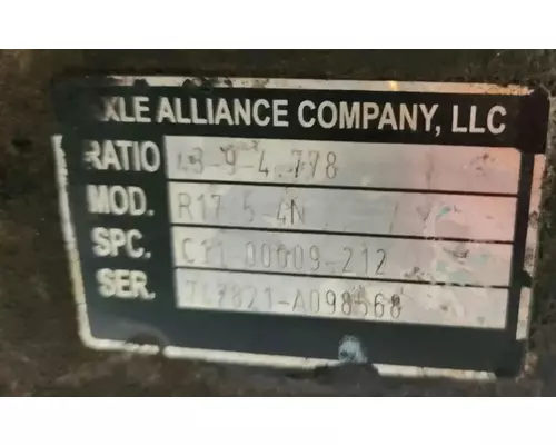 Axle Alliance Other Axle Assembly, Rear