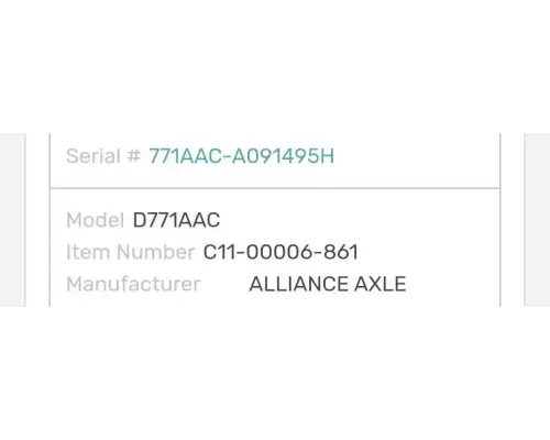 Axle Alliance Other Cutoff Assembly (Housings & Suspension Only)