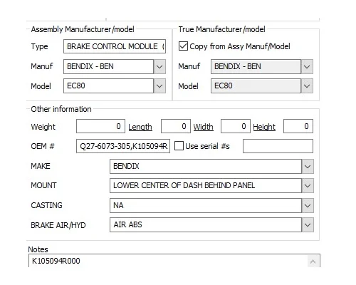 BENDIX EC80 BRAKE CONTROL MODULE (ABS)