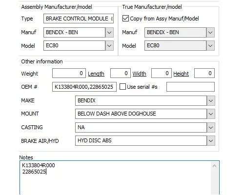 BENDIX EC80 BRAKE CONTROL MODULE (ABS)