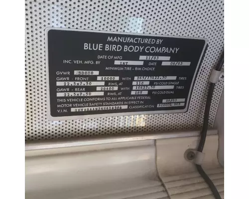 BLUE BIRD 3800 Vehicle For Sale