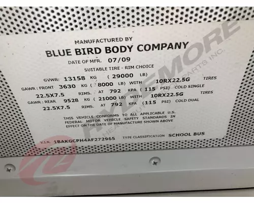 BLUE BIRD BB CONVENTIONAL Complete Vehicle