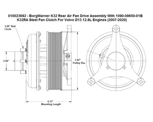 BORGWARNER K32 Rear Air Fan Clutches & Hubs