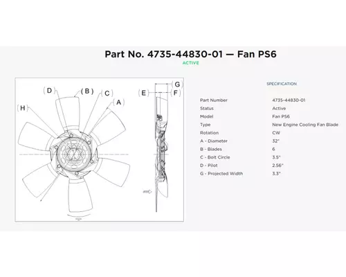 BORGWARNER PS6 Fan Fan Blade