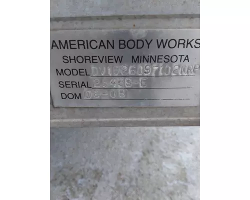 BOX VAN AMERICAN BODY CORP TRUCK BODIES, BOX VANFLATBEDUTILITY