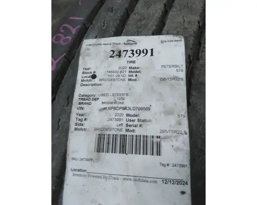 BRIDGESTONE 295/75R22.5 TIRE