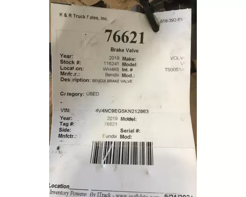 Bendix VNL860 Valve, Brake