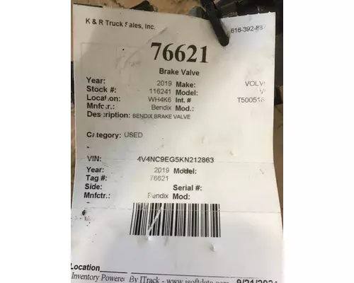 Bendix VN Valve, Brake
