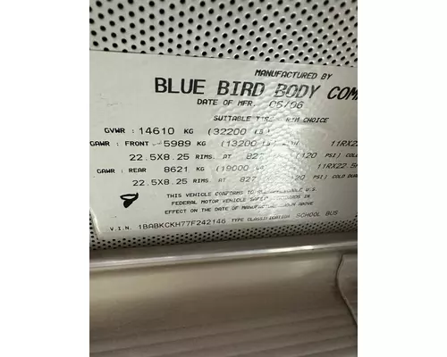 Blue Bird AAFE Bus Body, Stepwell