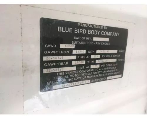 Blue Bird TC2000 Miscellaneous Parts