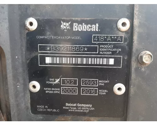 Bobcat 418 Equipment Units