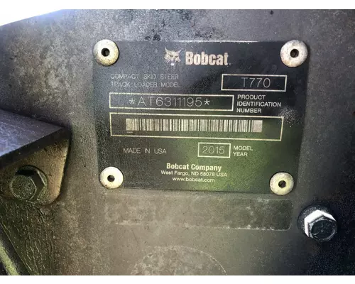 Bobcat T770 Equipment Parts Unit