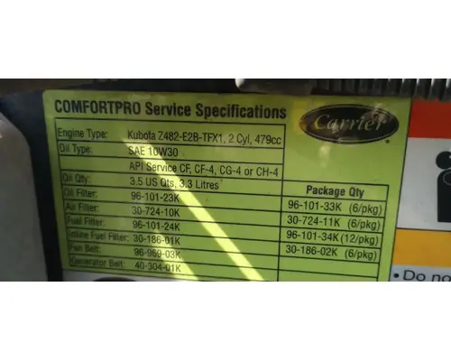 CARRIER ComfortPro PC6000 Auxiliary Power Unit